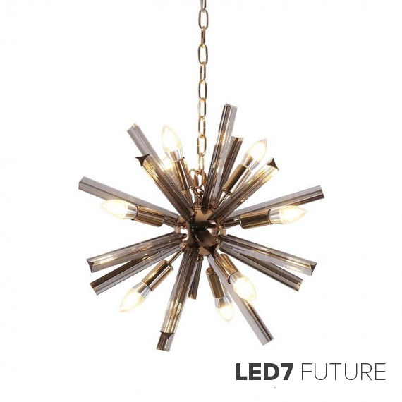 Loft Industry Modern - Chrome Sun Spikes Chandelier